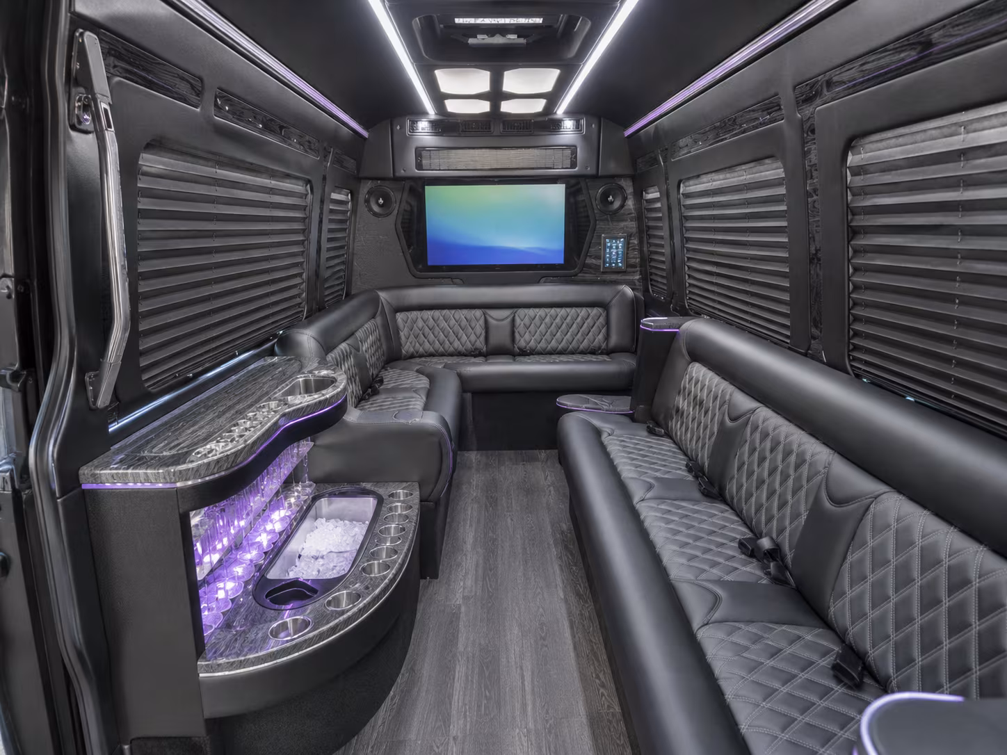 lawrence 50 passenger party bus inside