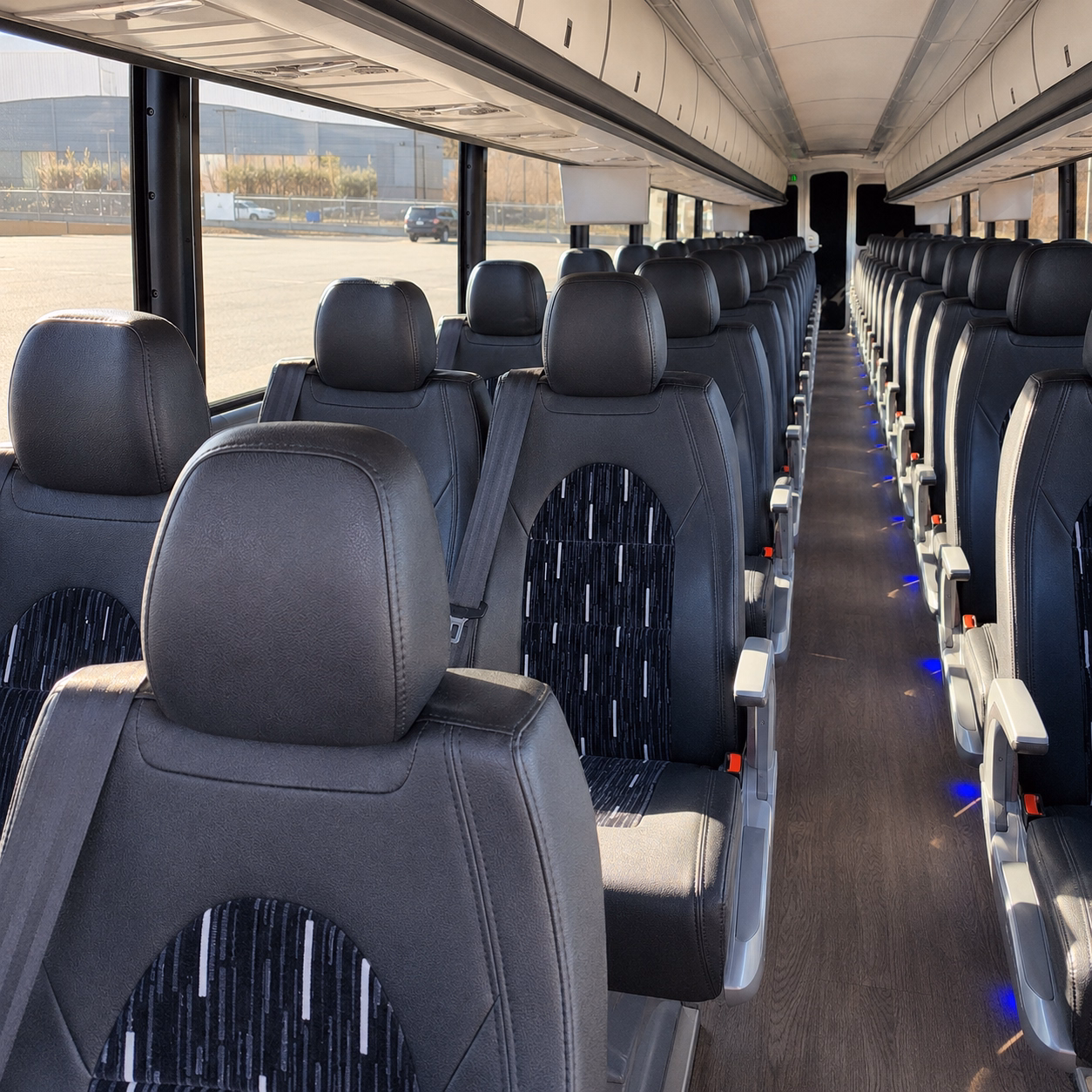 lawrence charter bus inside